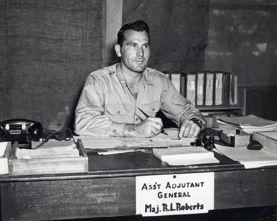 Maj Ralph Roberts at his Desk in Burma